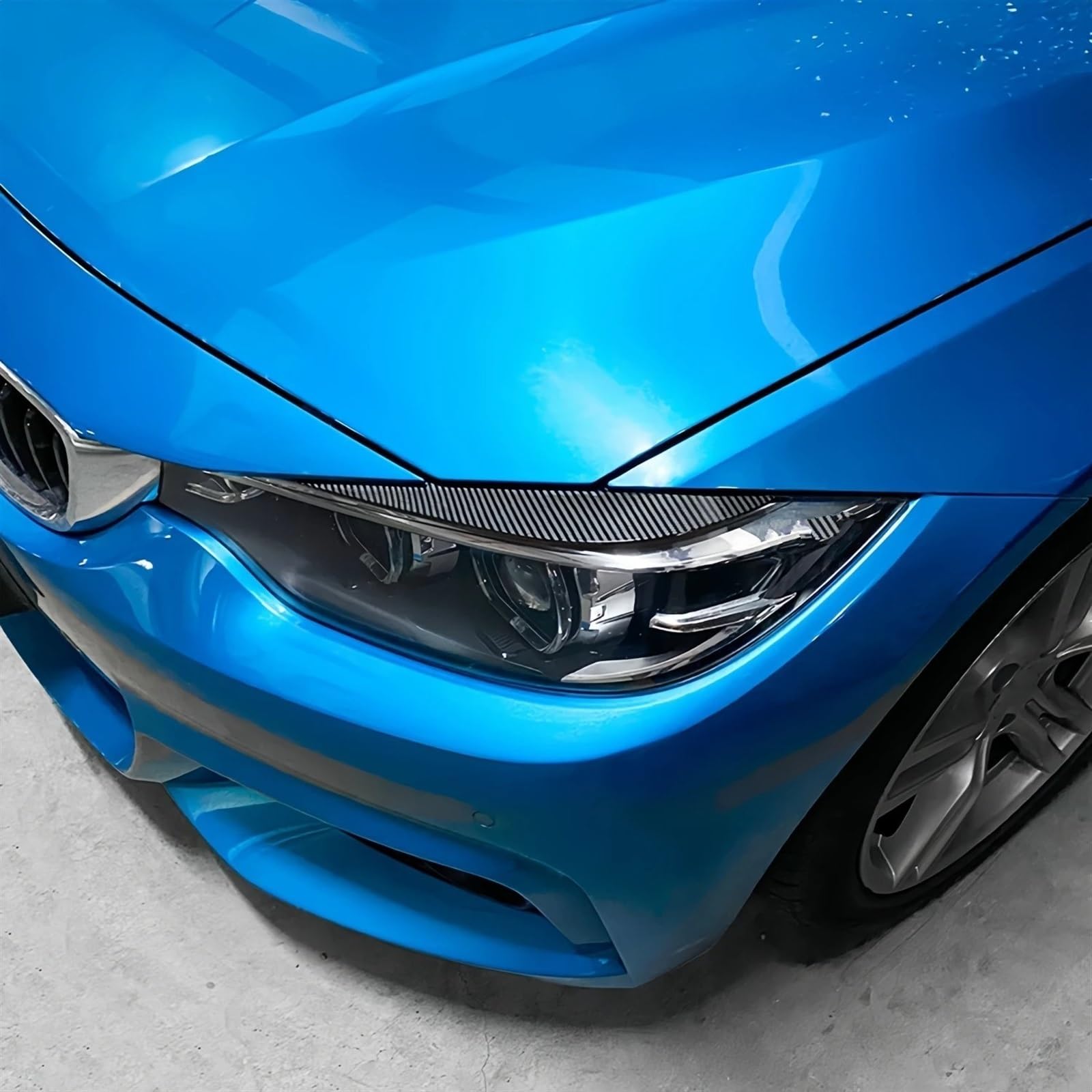 Faro Palpebre Sopracciglio Trim Per BMW Serie 4 F32 F33 F36 M4 420d 420i 425d 430i 435i 440i 2013-2021 Tuning ABS Carbon Look Lucido Fari Sopracciglia Palpebra Auto Sopracciglia Faro(Gloss Black)