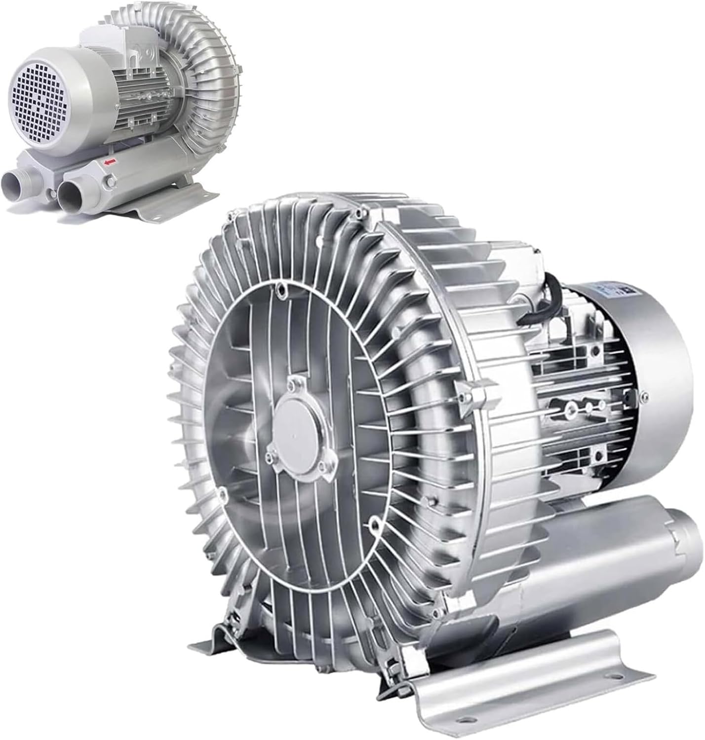 High-Pressure Vortex Ring Blower 370W/0.5HP for Air Blowing, Sewage Aeration, Aquarium, Fish Pond & Industrial Vacuum Pump - Single Phase Regenerative Design