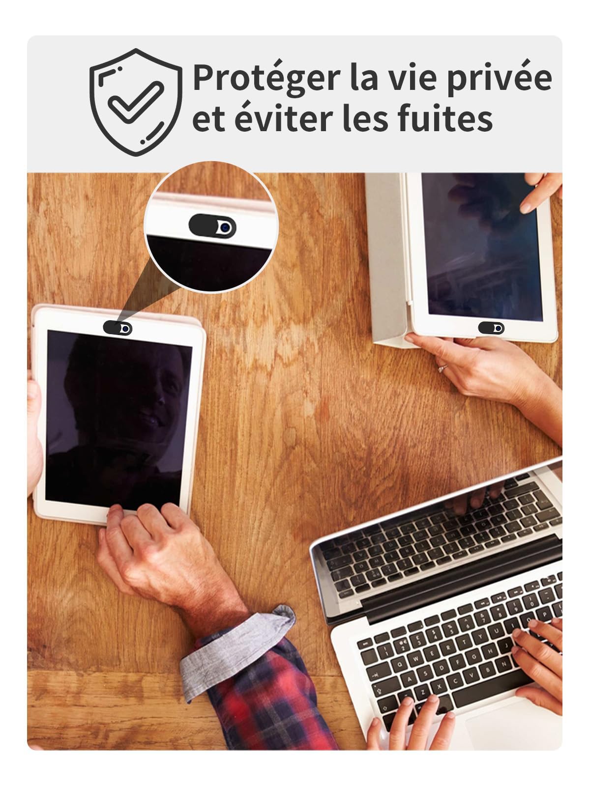 8 Pièces Couverture de Webcam Ultra Mince (0.027 mm) pour Ordinateur Portable, PC, iPhone, iPad - Protection de Caméra - Noir