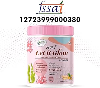 FYTIKA HEALTHCARE PRODUCTS Let It Glow Collagen Supplement For Men&Women L- Glutathione,Vitamin C,Sesbania Agati Extract Promotes Healthy Skin,Hairs And Nails(Pineapple Powder,Pack Of 1)