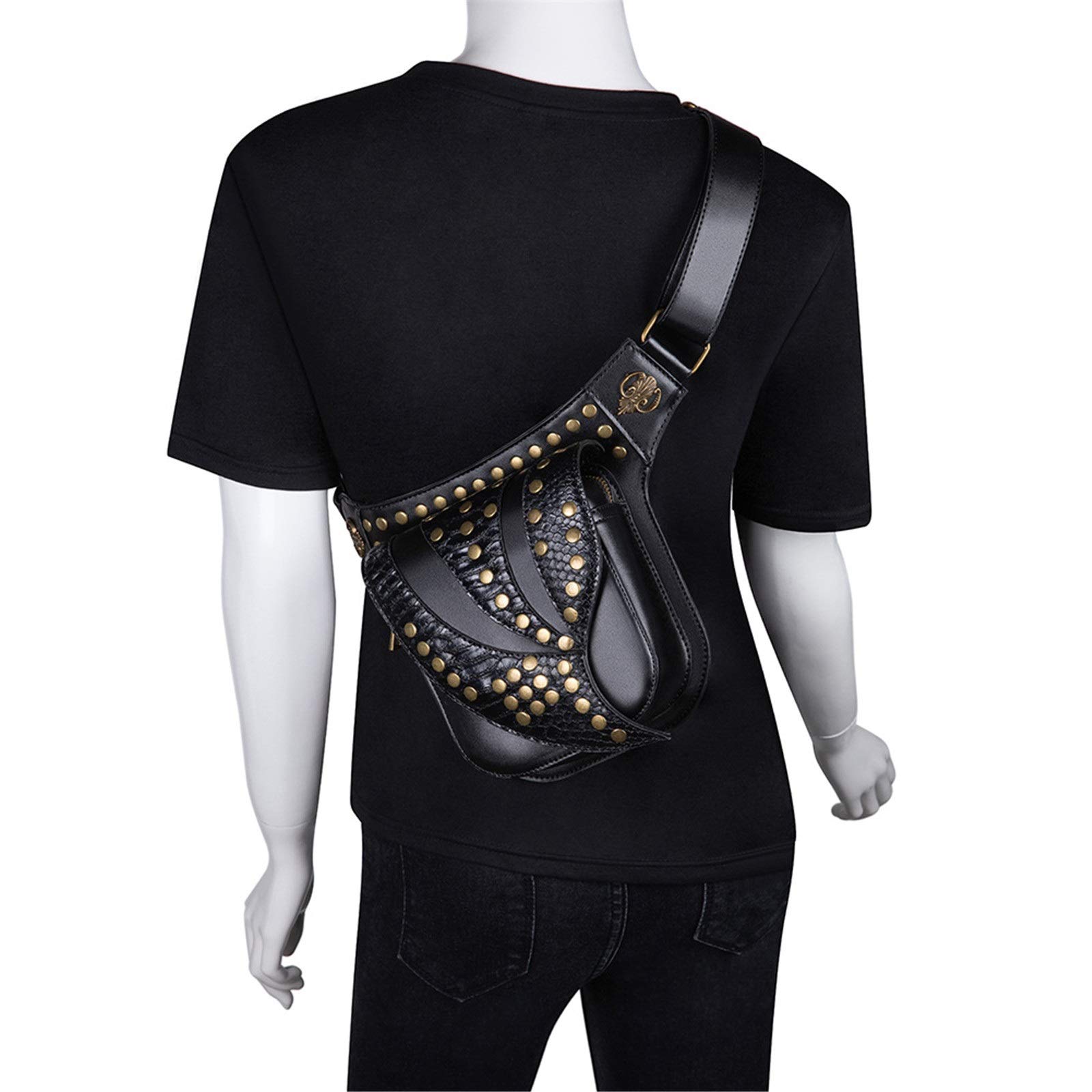 Marsupio Punk Borsa a tracolla a a Steampunk per Escursioni in Bicicletta