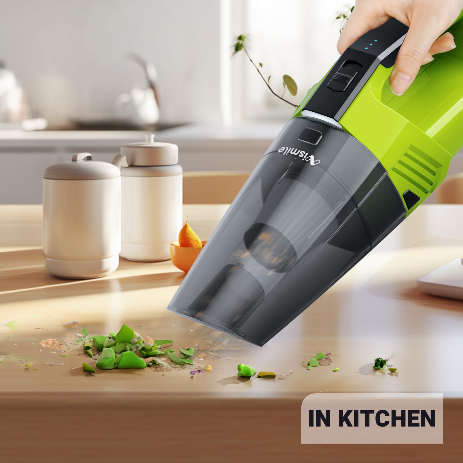 Nismile Handheld Vacuum Cordless Car Vacuum Cleaner with 9000Pa Strong Suction, Dust Buster Hand Vacuum with LED Light,Wet Dry Car Vacuum Cordless Rechargeable Hand Held Vacuuming for Home Car Office