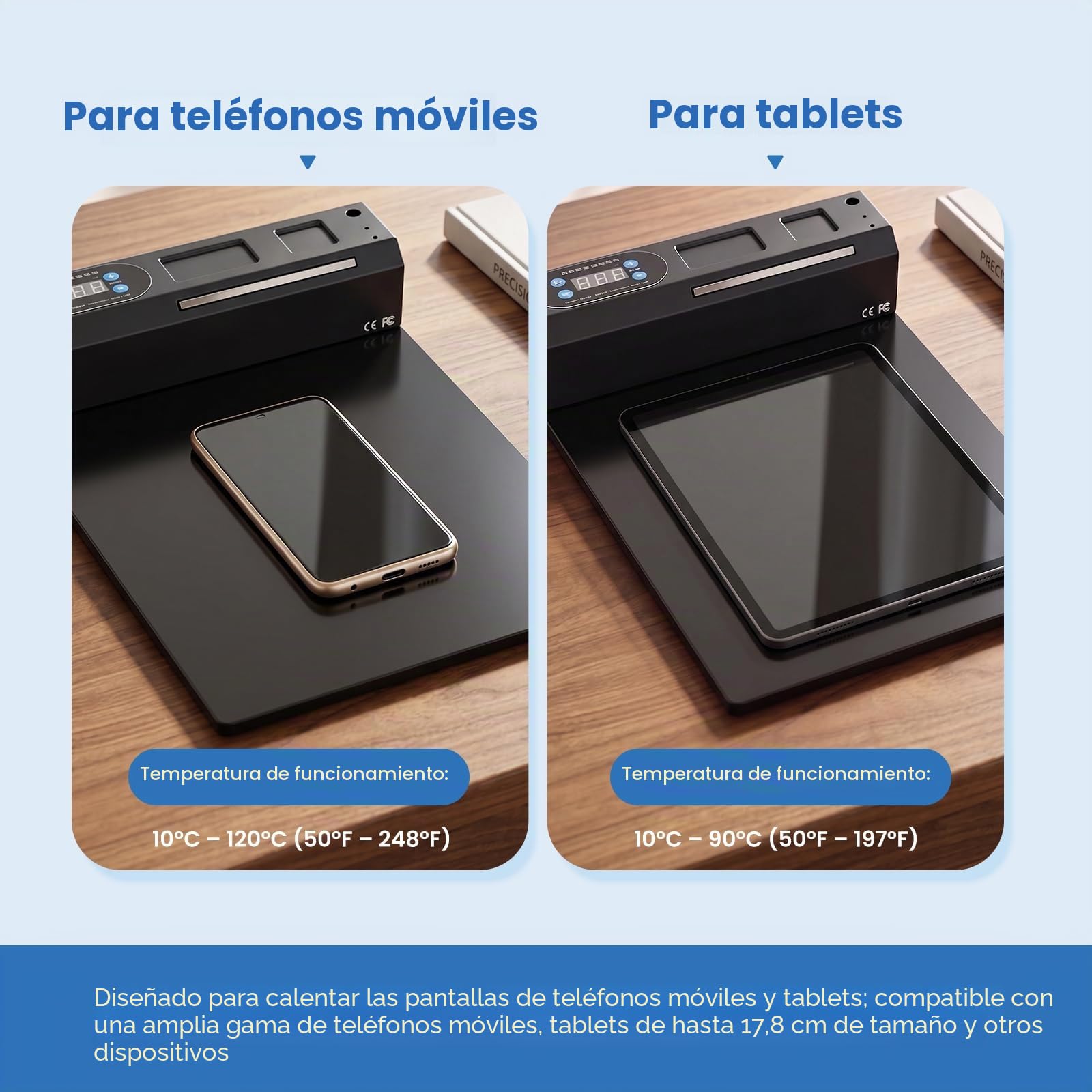 YUCHENGTECH Almohadilla Calefactora para Pantalla Móviles Separador de Pantalla LCD Almohadilla Separadora Pantalla para la Reparación de Tabletas de Teléfono