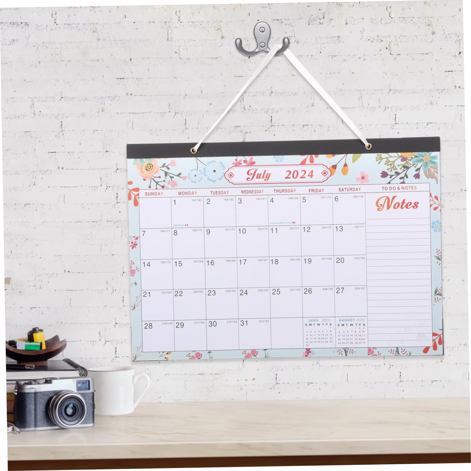 TEHAUX 4pezzi Calendario Da Parete Mensile Design Originale Con Spazio Per Appunti e Obiettivi Per Ufficio e Casa Calendario Stabile e Resistente Per Famiglia e Amici