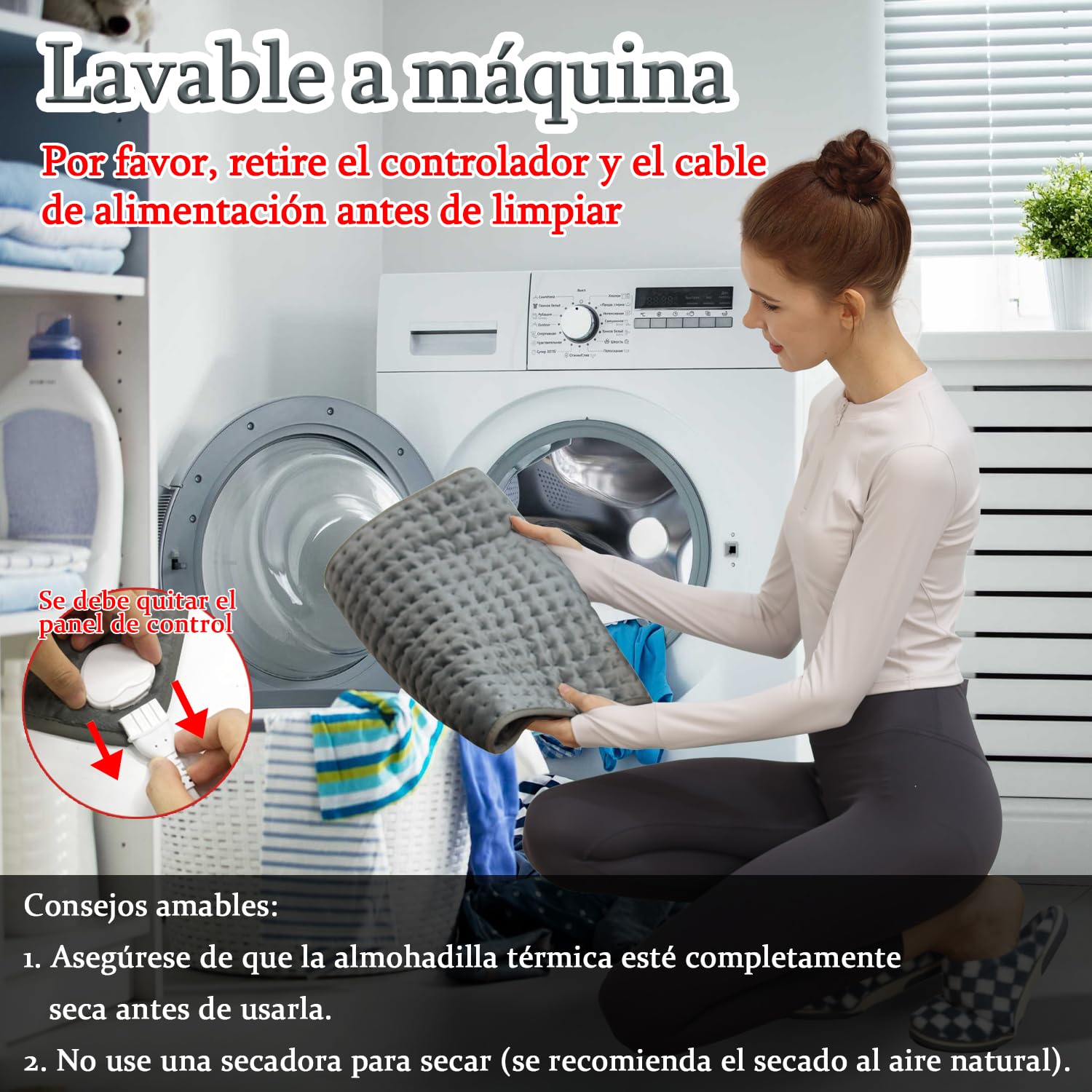 Manta Electrica Lumbar, Manta eléctrica para espalda, cuello, hombros y vientre con función de apagado automático, Franela Suave Gris Oscuro, 30 X 60 cm