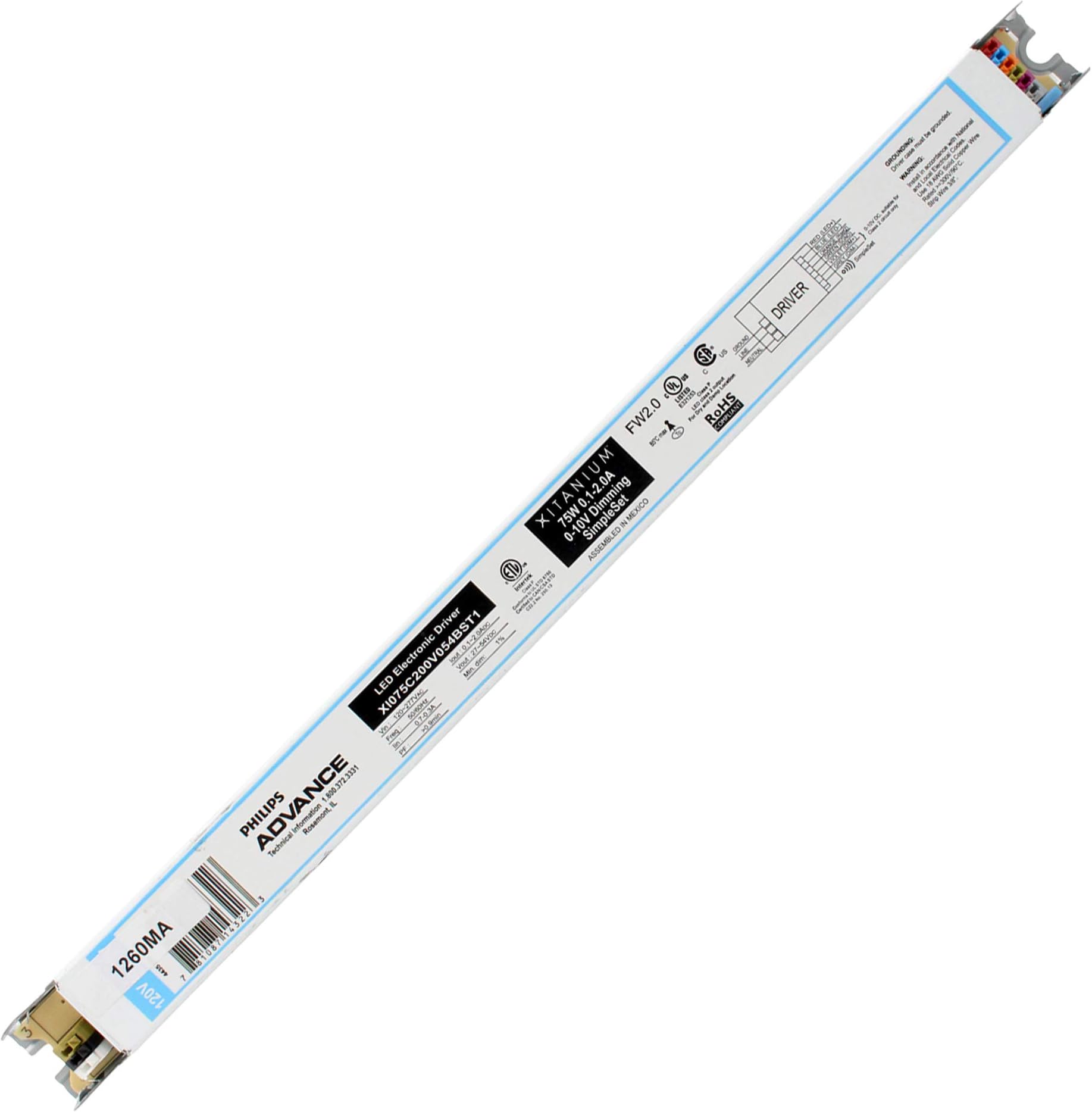 Advance Ballast XITANIUM LED Driver 75W 0.1-2.0A 54V 0-10V INT-T