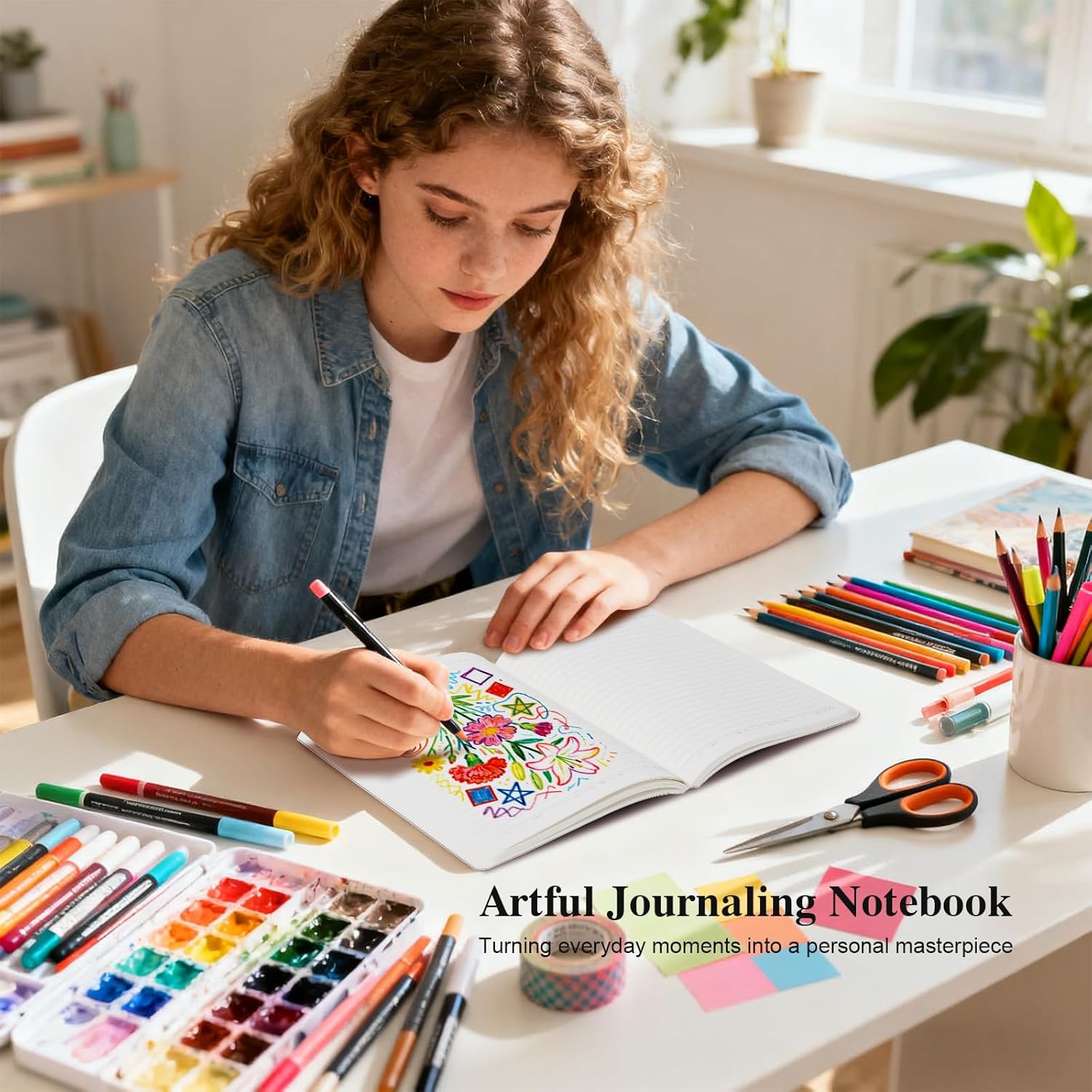 Comix 6-Pack A5 Notebooks,5.6" x 7.9",240 Pages College Ruled Thick Paper,Softcover Lined Journals for Work,School & Office