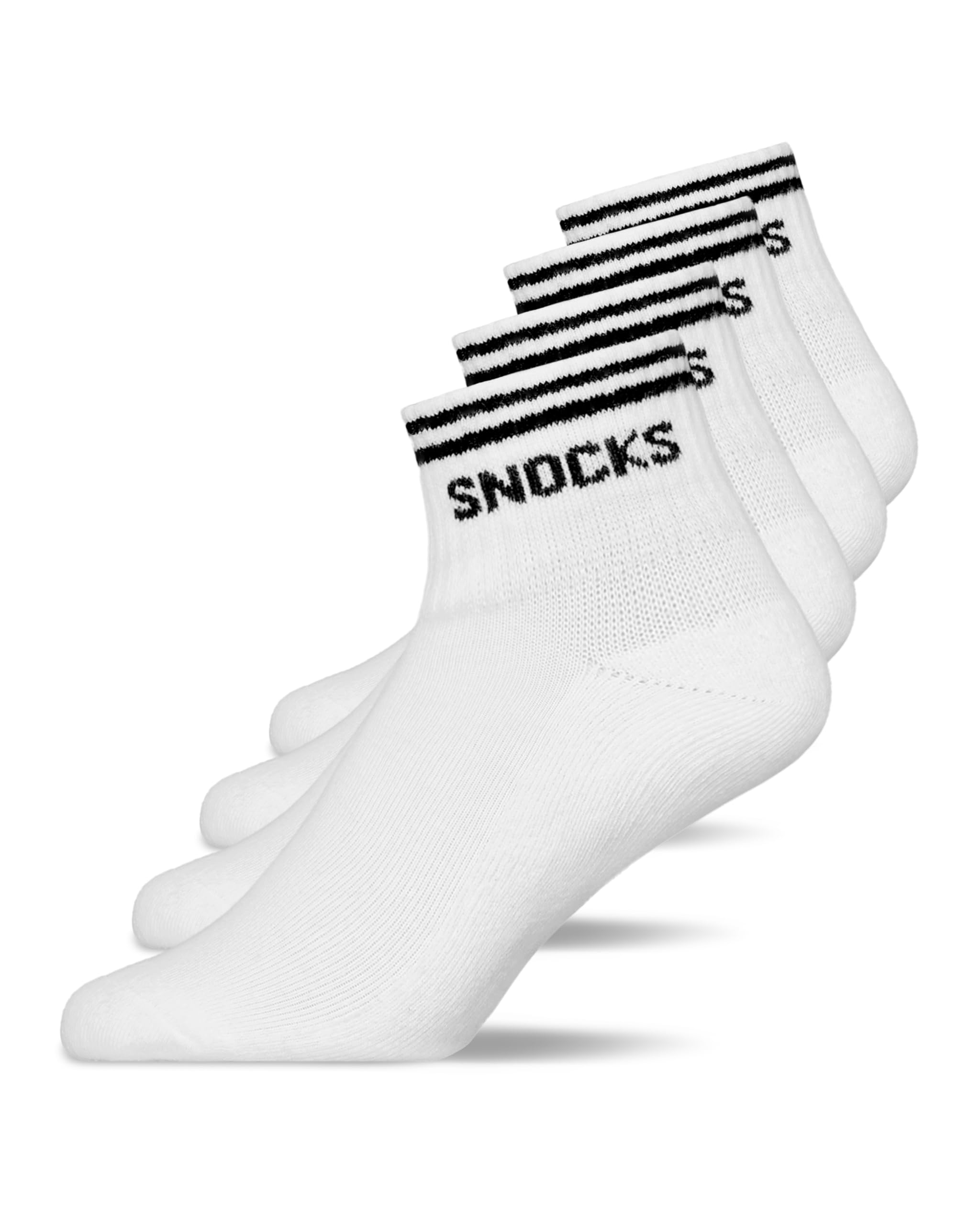 Snocks Retro Sneaker Socken (4 Paar) aus Bio Baumwolle - Knöchelhoch Sneaker Socken mit Streifen - Sneaker Socken Herren & Damen