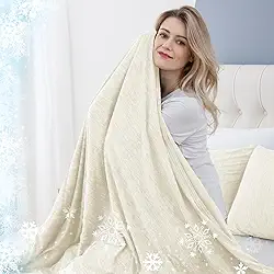 CHOSHOME Cobertores de resfriamento para pessoas que dormem com calor, Cobertor de gelo para o verão, cobertor leve e respirável, Cobertores frios para dormir,suores noturnos, Bege, 152 x 203 CM