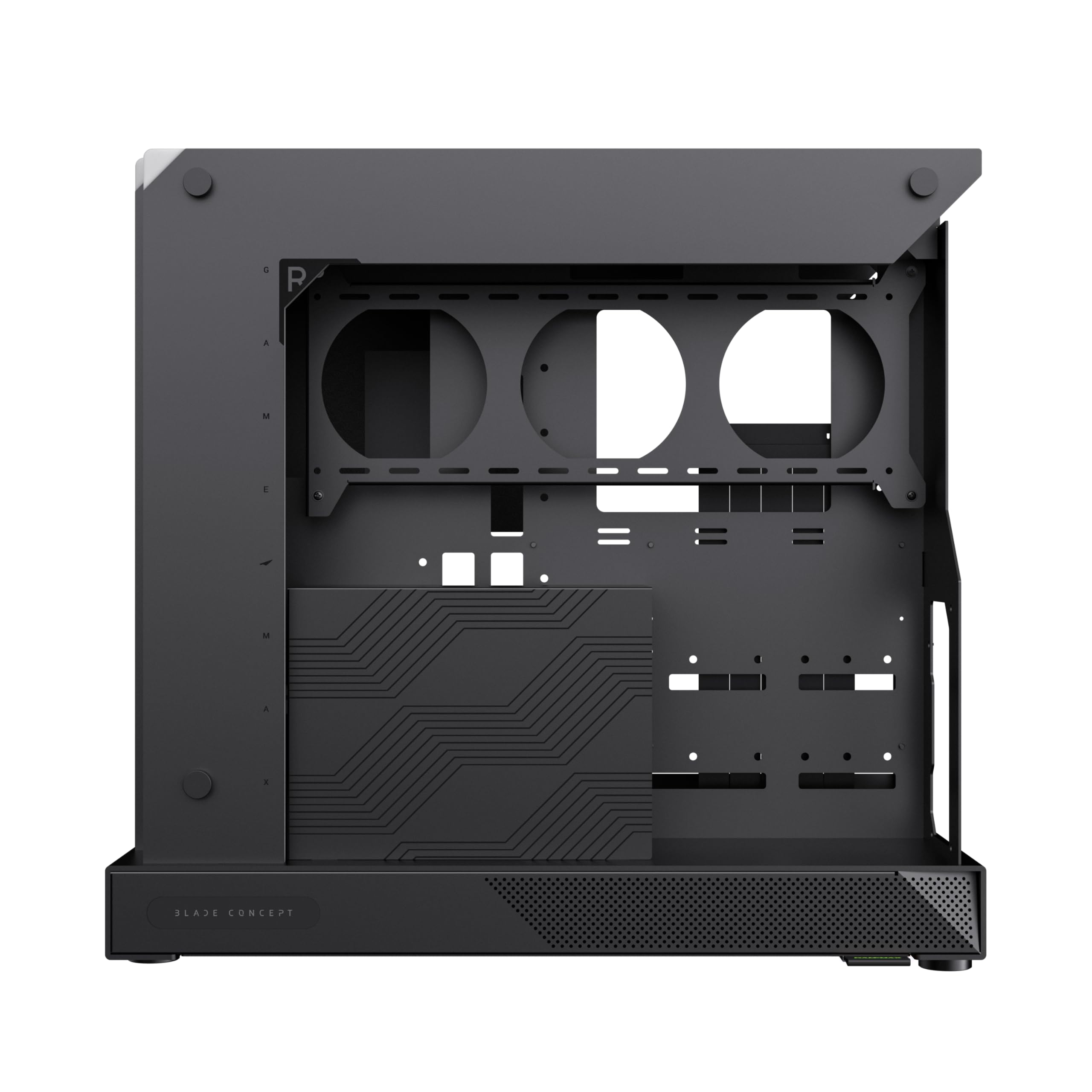 GAMEMAX BLADE CONCEPT Case PC, ATX Gaming, Illuminazione RGB a Forma di Artiglio con 277 LED, Compatibile con GPU Serie NV50 con Riser PCIe 4.0, Montaggio Verticale GPU, Edizione MOD Limitata