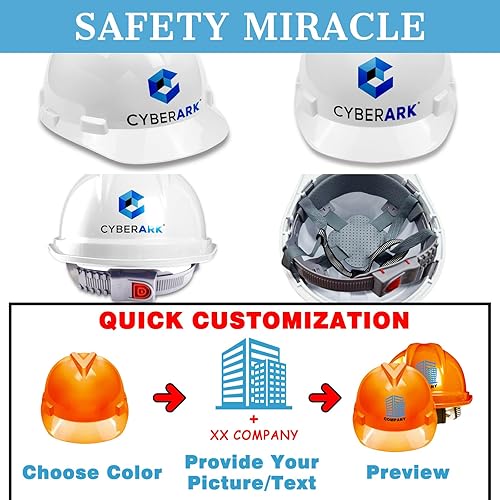 Miniatura 2 de Casco de seguridad personalizado para hombre, logotipo personalizado, construcción, casco, suspensión para el trabajo, hogar, protección para la