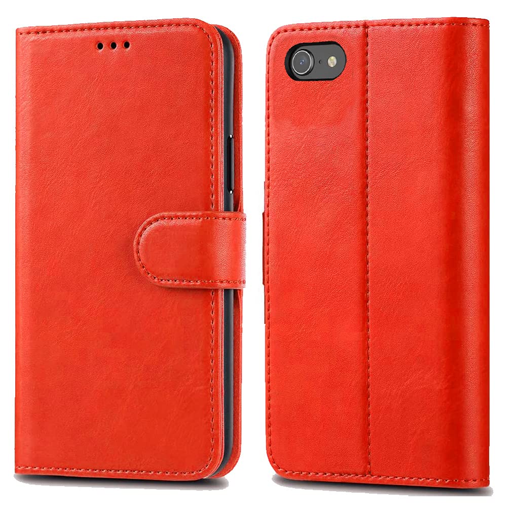 GAPlus Custodia a portafoglio per iPhone 6 6S – Custodia a portafoglio in pelle di alta qualità per iPhone 6 6S con porta carte di credito [chiusura magnetica] (rosso