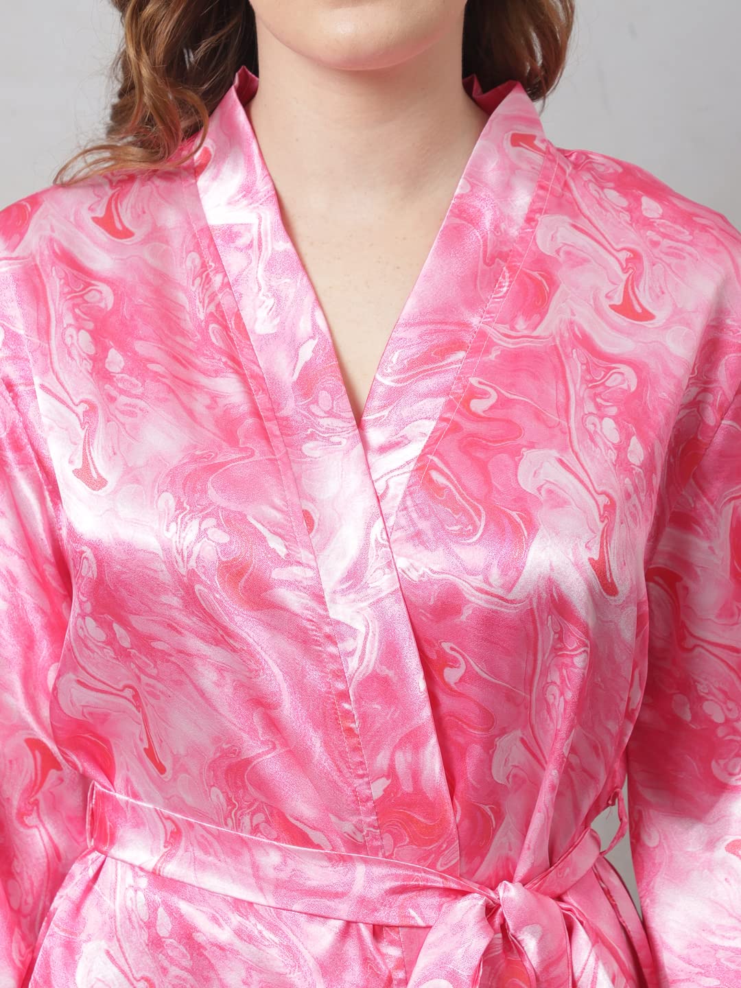 Claura Women Pink Satin β Robe for Women/Robe (Medium, Pink) 3