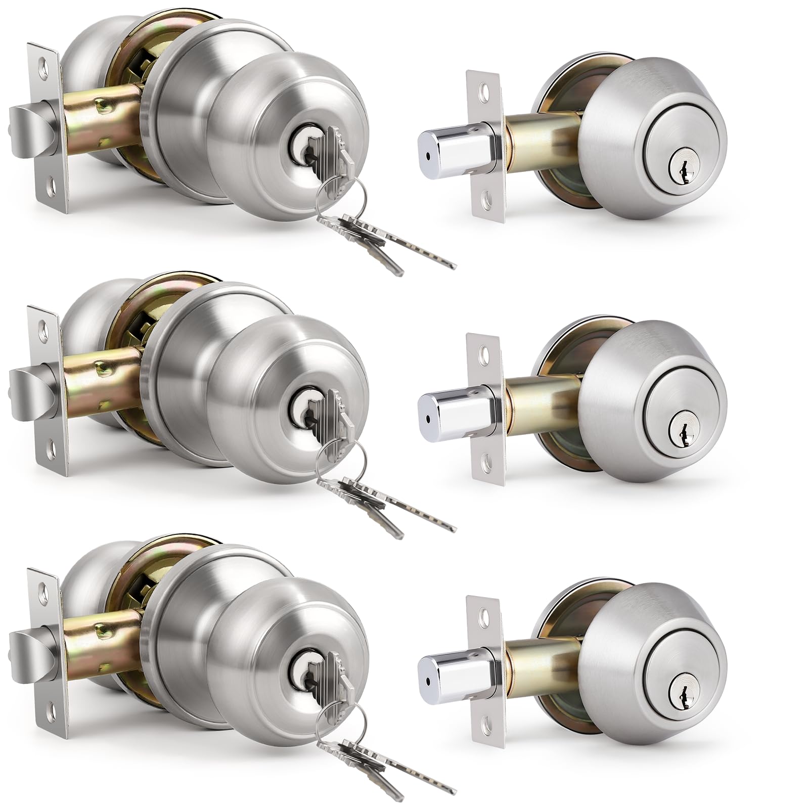 KNOBWELL Matte Black Door Knobs - Keyed Entry Set -29