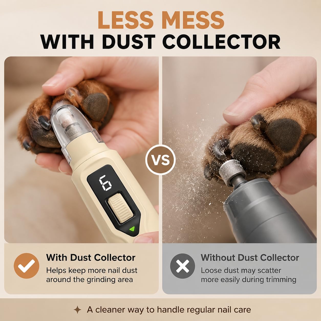 Krallenschleifer für Hunde, Krallenschleifer Hund, Krallenschleifer, Hunde Krallenschleifer, Nagelschleifer für Hunde, 7 Geschwindigkeiten, LED-Licht, für Zuhause, Reise