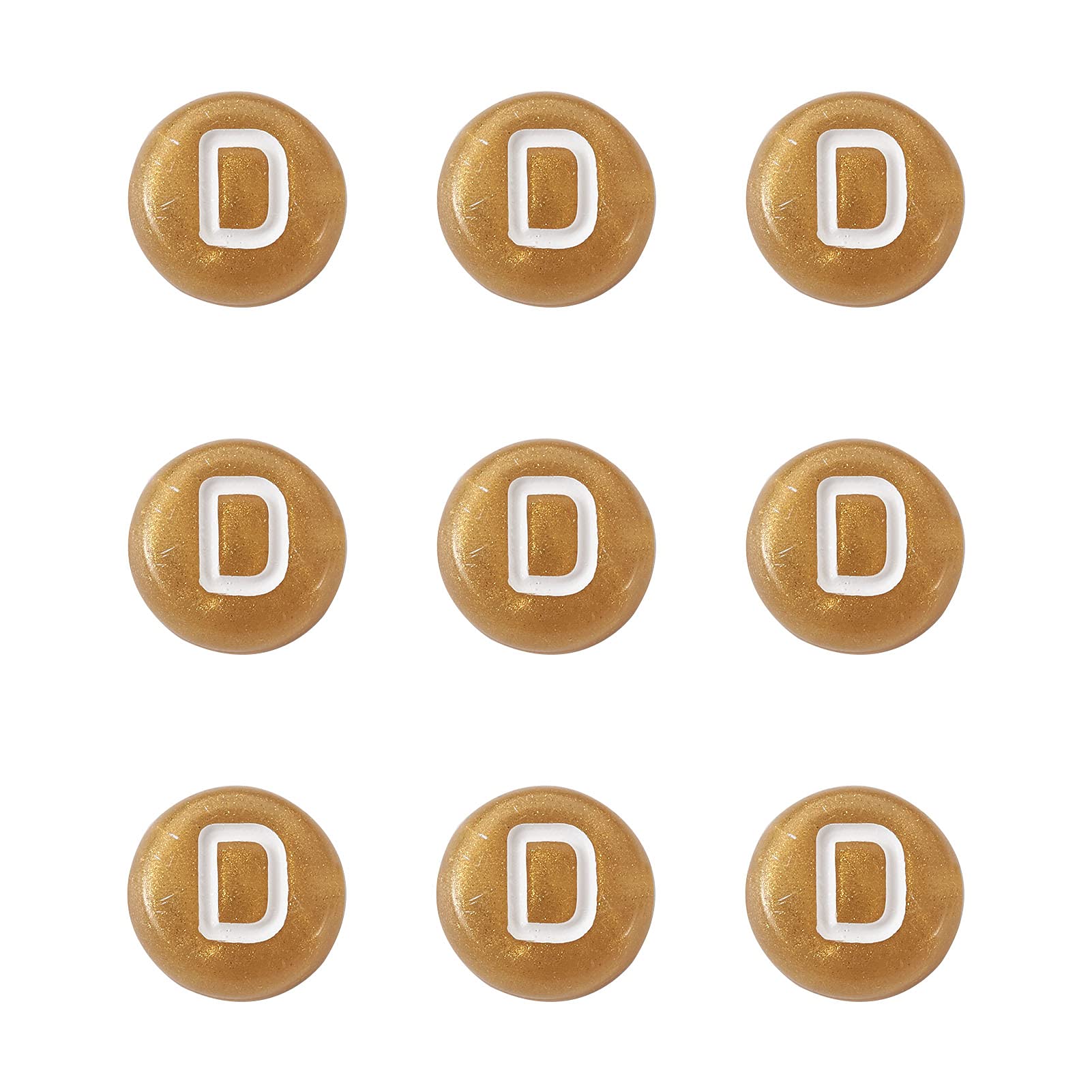Cheriswelry 1000pcs 7mm Mini Acrylic Letter Alphabet Beads Goldenrod Flat Round Disc Coin Glittery...