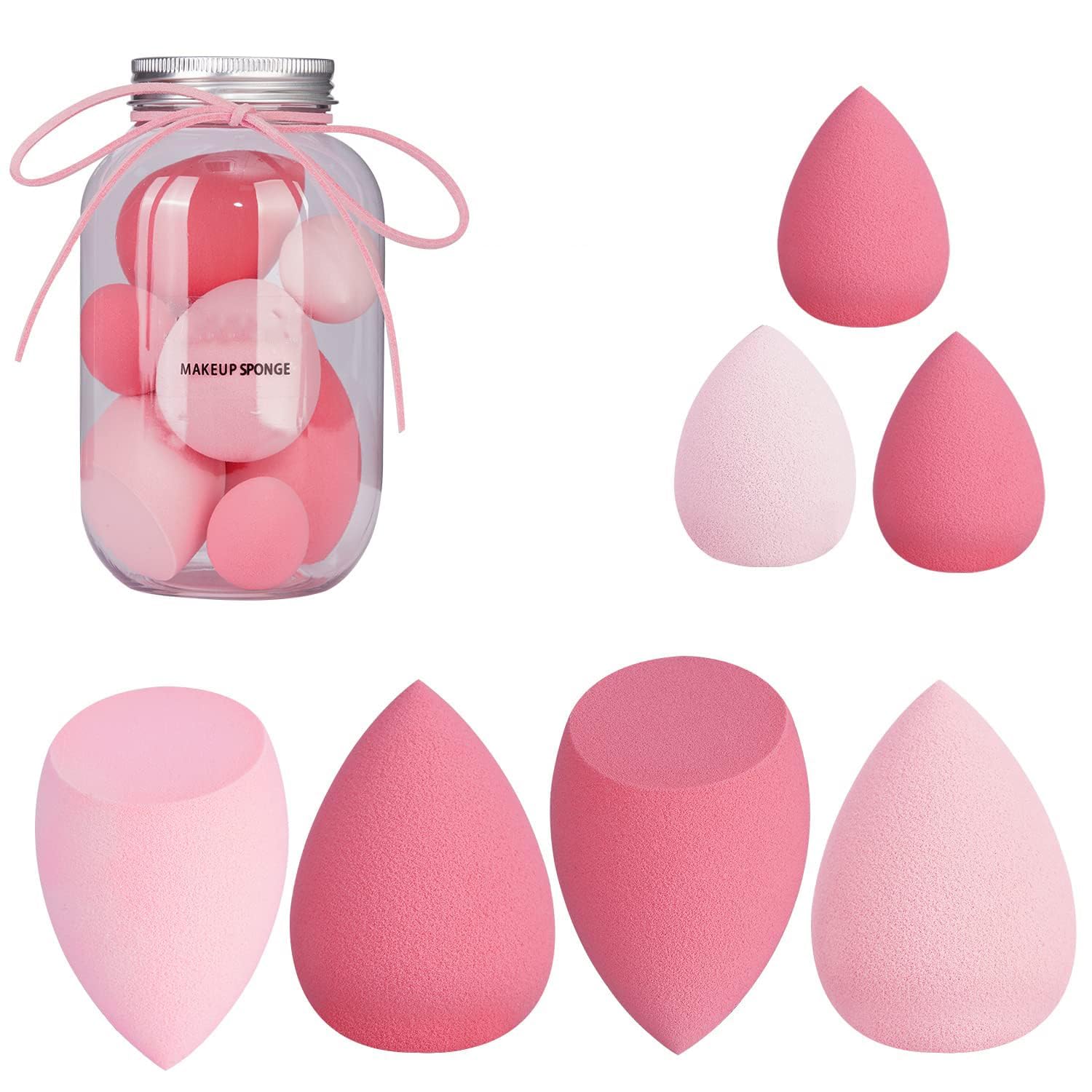 SUAKE 7in1 Professional Beauty Blender Set for Face Makeup | Makeup Sponges Set is suitable with Liquid & Creams | Sponge makeup is for all Skin Types & it is Soft Latex-Free Reusable & washable (Multicolor 4 Big + 3 Mini=7 Pcs)-picture-21
