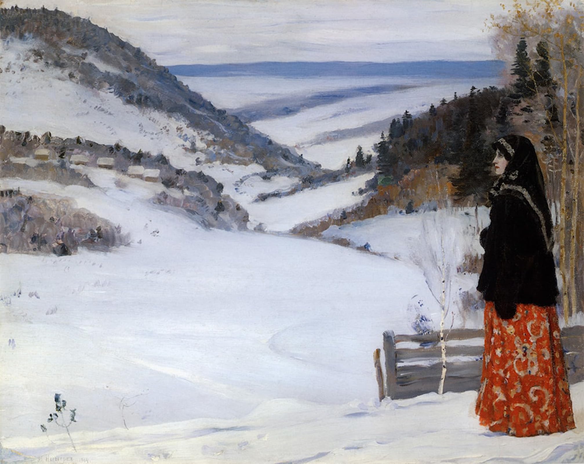 ARTXLXXBN Famous Print Painting Colorful Art Print Winter Mikhail Nesterov Canvas Art Decorations for Home Decor 60x90cm