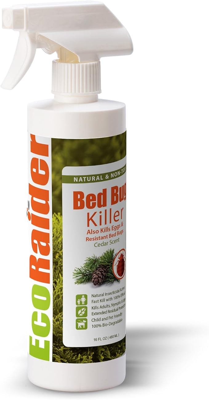 EcoRaider Natural Bed Bug/Dust Mite Killer Spray(480ml), Fast