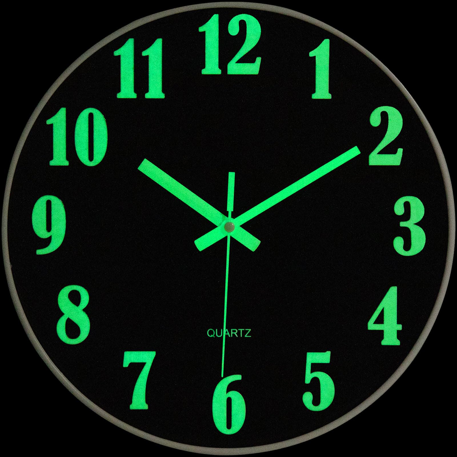 Wall Clock - 10 Inch Glow in The Dark Wall Clock Night Light Luminous Analog Silent Wall Clock Non-Ticking Battery Operated Wall Clocks for Living Room Kitchen Office Bedroom Home Decor