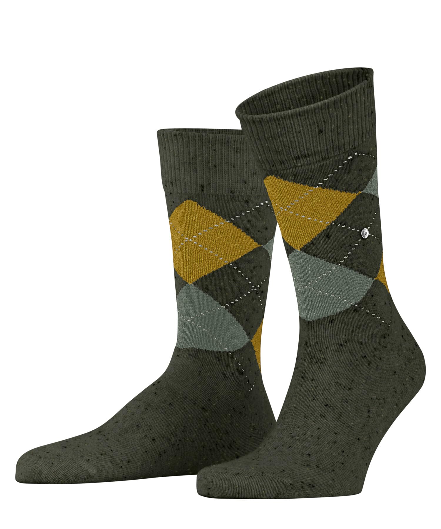 Burlington Men's Dundee M So Wool Viscose Patterned 1 Pair Socks, Green Light Pine 7421, 6.5-11