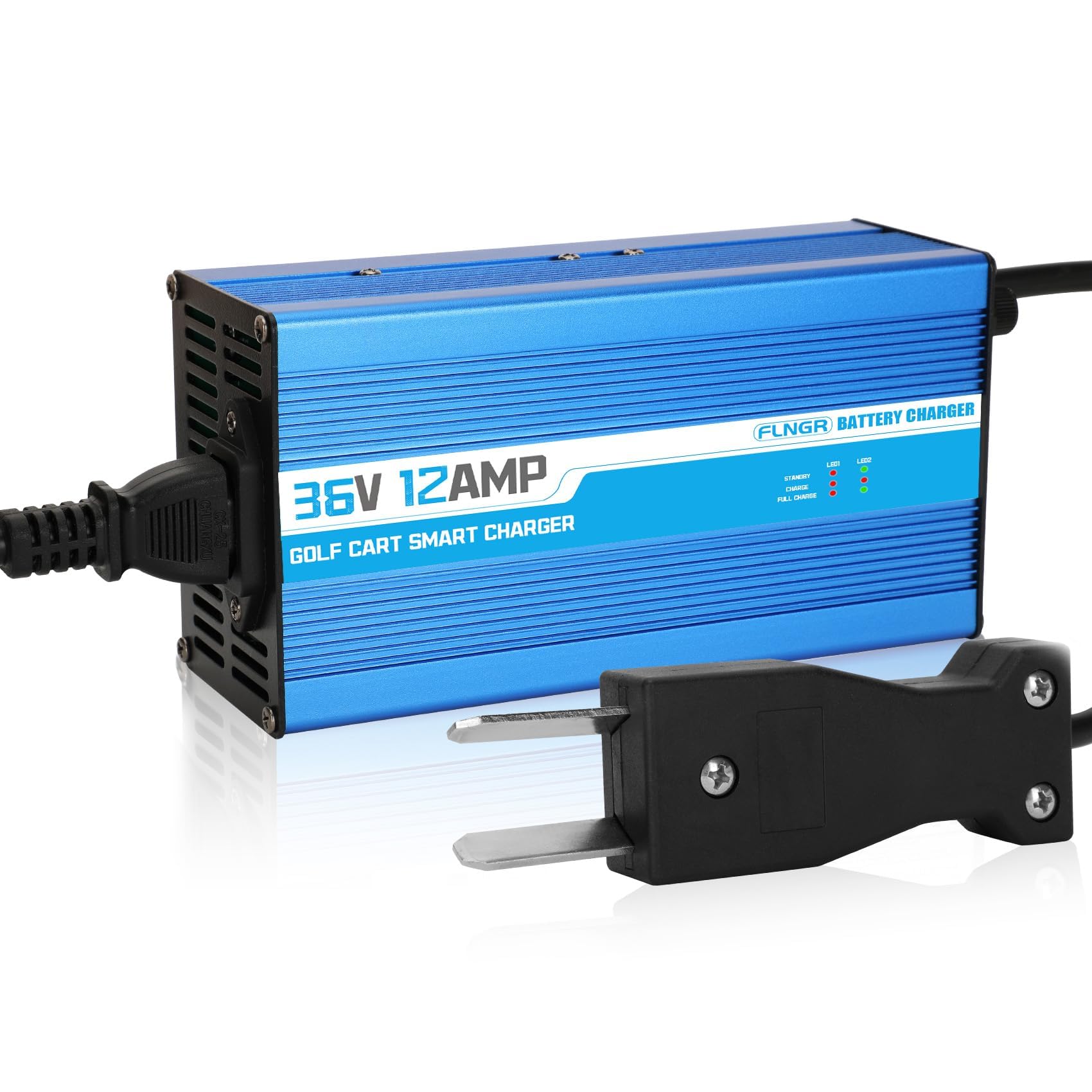 12 Amp 36 Volt Golf Cart Battery Charger for Yamaha EZGO (Lead-Acid) Club Car,12 Amp Smart Charger with Trickle Charge,Crowfoot Plug,36 Volt Golf cart Charger