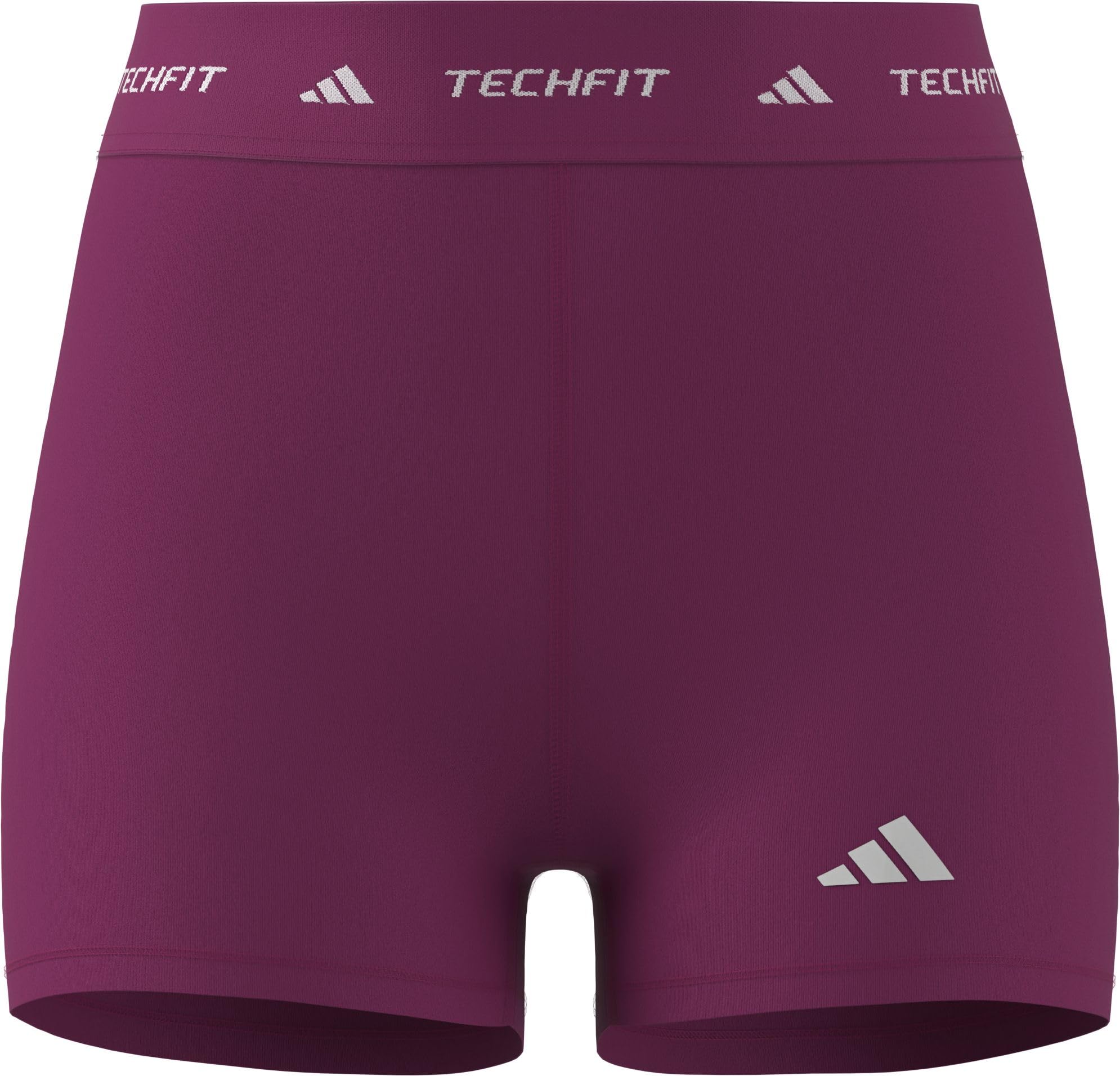 adidas Women's TECHFIT Short Leggings, real magenta, XXS 4 inch