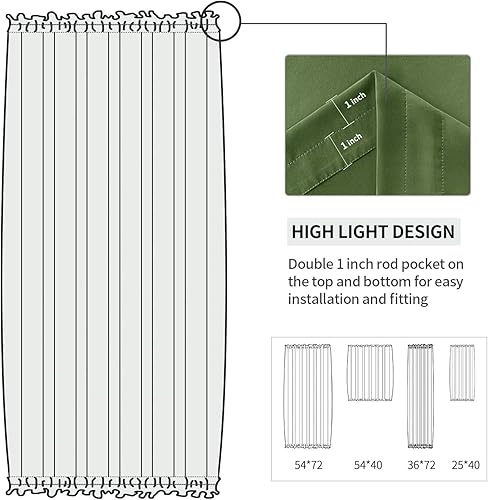 Miniatura 564 de DWCN Cortinas para puerta francesa: cortina térmica con bolsillo para barra para puertas con ventana de cristal, puertas de cocina y patio