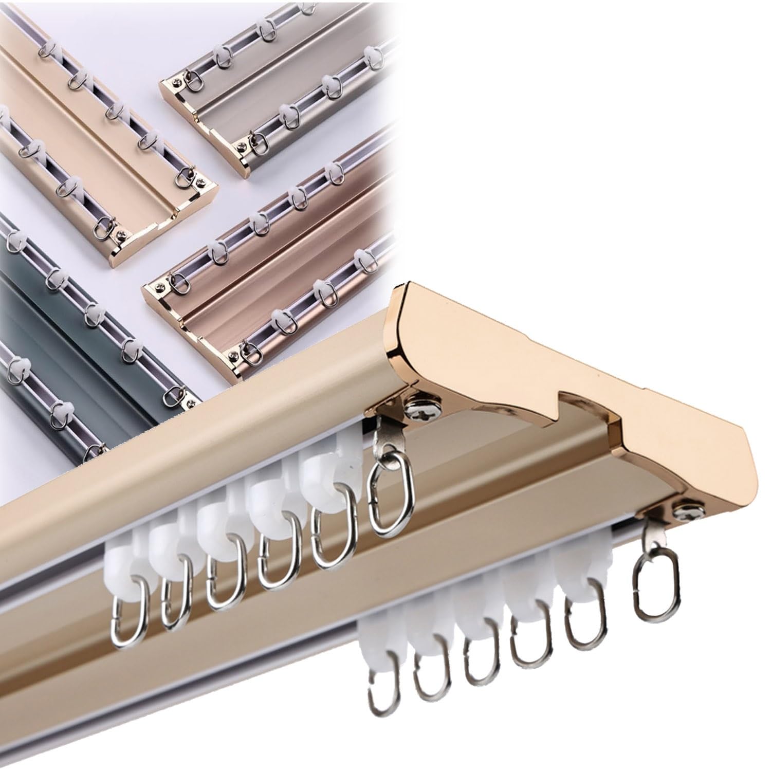 Double rail de rideau de plafond en aluminium pour séparation de chambre et salon