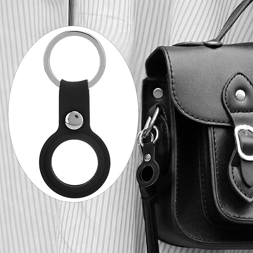 Miniatura 2 de Yunir Buscador de artículos, marco de silicona antipérdida para llavero, cubierta protectora de piel para recién buscador de teléfonos (negro)