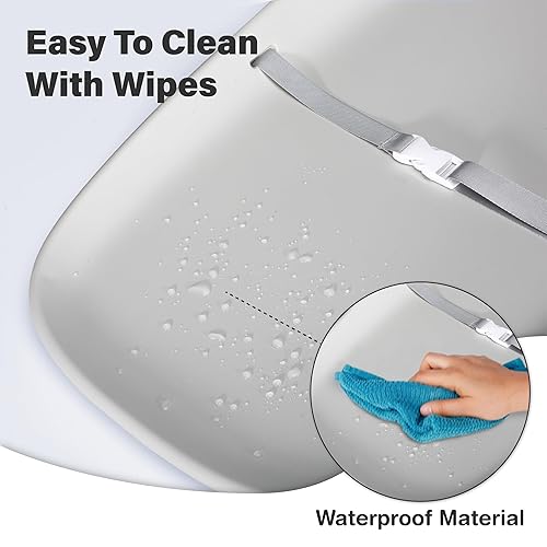 Miniatura 5 de Cambiador para bebé, suave, ligero y portátil, impermeable y fácil de limpiar, cojín grande de EVA para mayor comodidad con escala de altura y parte