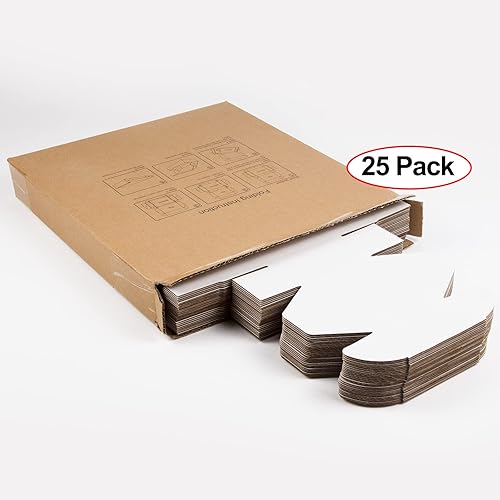 Miniatura 112 de Cajas de envío de 6 x 6 x 2 pulgadas, paquete de 25 cajas de cartón corrugado marrón para pequeñas empresas, embalaje y correo Marrón,Blanco