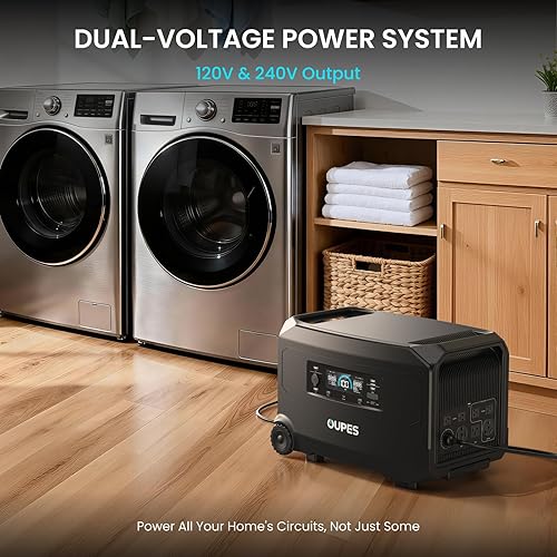 Miniatura 2 de OUPES Guardian 6000 Estación de energía portátil, batería LiFePO4 de 4608 Wh, salida de 6000 W (aumento de 7200 W), voltaje dual de 120 V240 V,