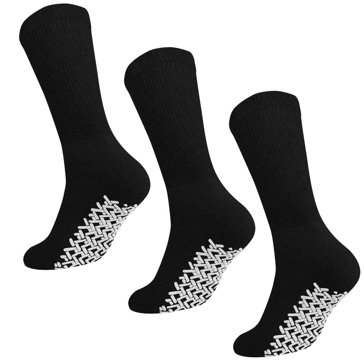 Falari Diabetiker-Socken für Herren und Damen, rutschfest, Baumwolle, für Zuhause, Krankenhaus, 3, 6 oder 12 Stück