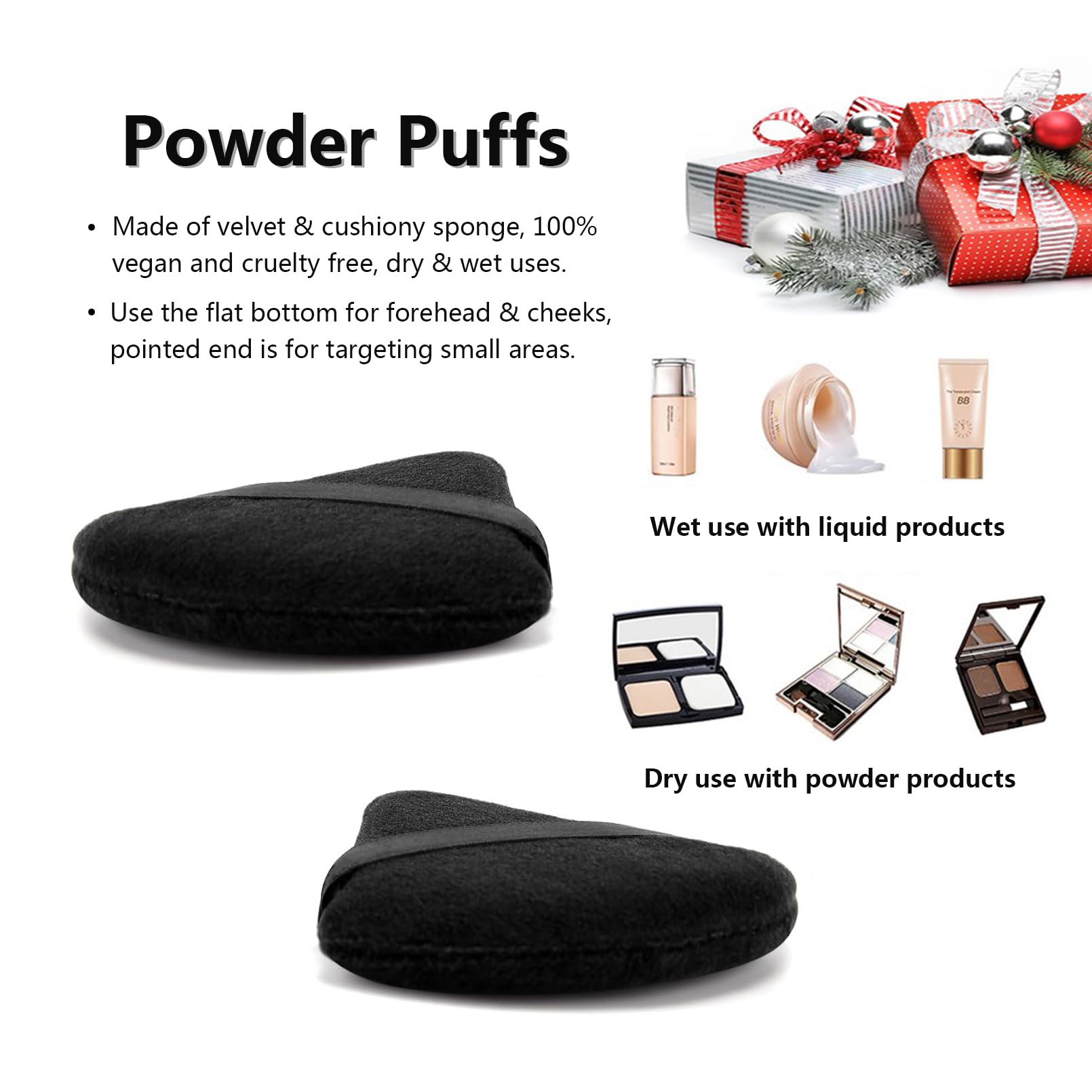 FITDON Pinceaux Maquillages Professionnel, 14 Pièces Pinceau Maquillage Pour Fond de Teint Blush L'anti-cernes Fard à Paupières Poudre Libre et 2 Pièces Houppettes à poudre
