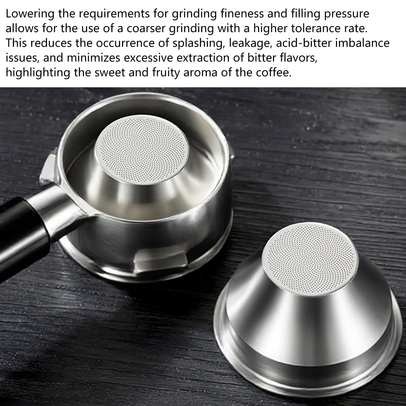Taza de filtro profesional de acero inoxidable con textura fácil de limpiar, cesta de filtro de café para goteo, cafetera, cesta de precisión