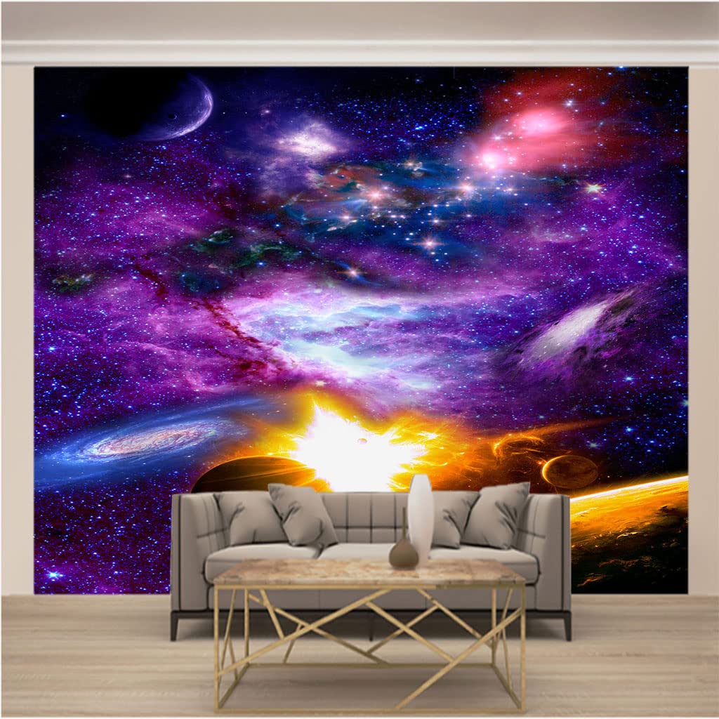 Papier peint panoramique 3D ciel étoilé pour créer une chambre parentale cosy