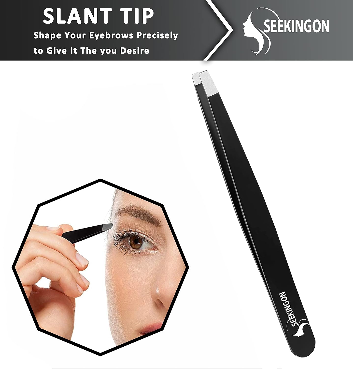 4 Pcs Professional Tweezers for Women Facial Hair Stainless Steel Eyebrow Precision for Chin, Splinter and Ingrown Hair Removal - Sharp Tweezers