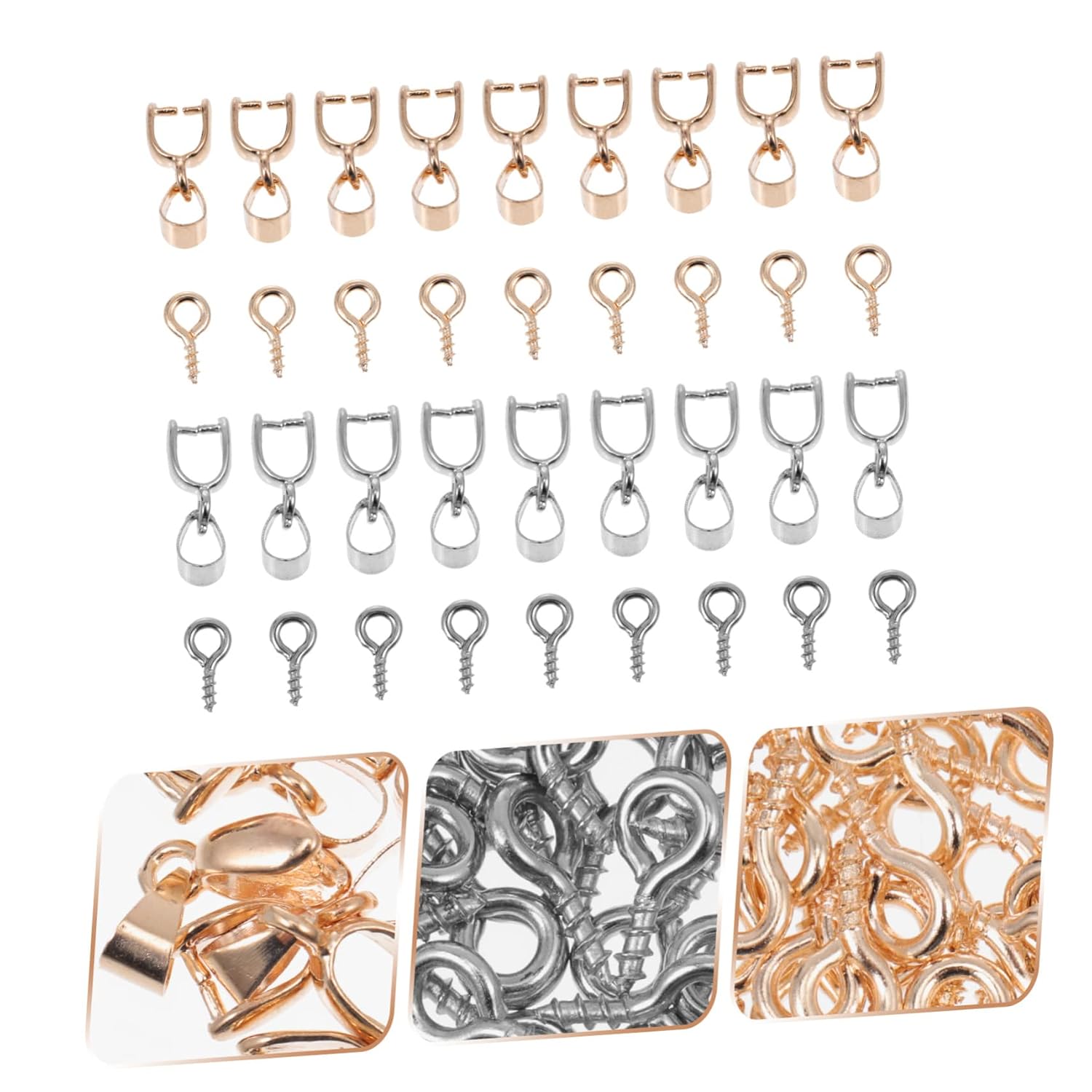 SOLUSTRE 1set Screw Eye Pin Jewelry Making Kit Sheep Eye Screws for DIY Crafts Smooth Surface Easy to Use for Earrings Bracelets Necklaces