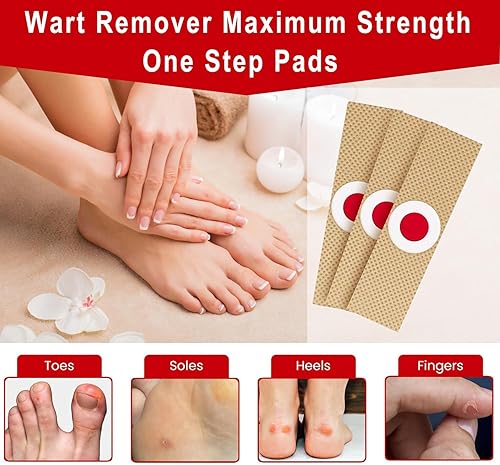 Miniatura 4 de Almohadillas removedoras de maíz para pies paquete de 42 vendajes extra fuertes de ácido salicílico al 40% para verrugas plantares, callos pequeños