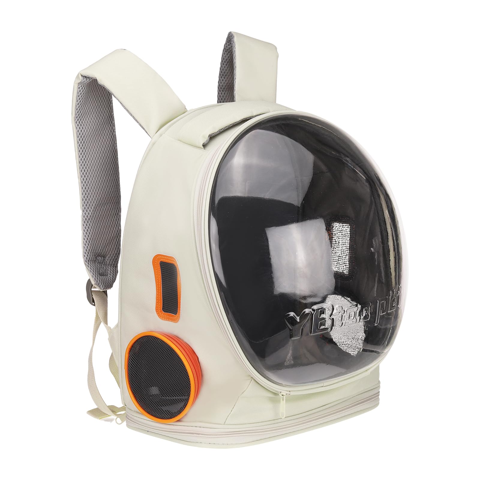 QUARKZMAN Mochila Transportadora para Mascotas, Portátil Y Ventilada, Tela Oxford, Bolsa De Viaje para Perros Y Gatos con Cubierta Transparente 12.99", (Beige, 1 Unidad), Diseñada.