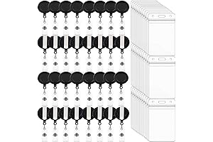 100 Pack Retractable Badge Holder Clips for Nurses Office Organization