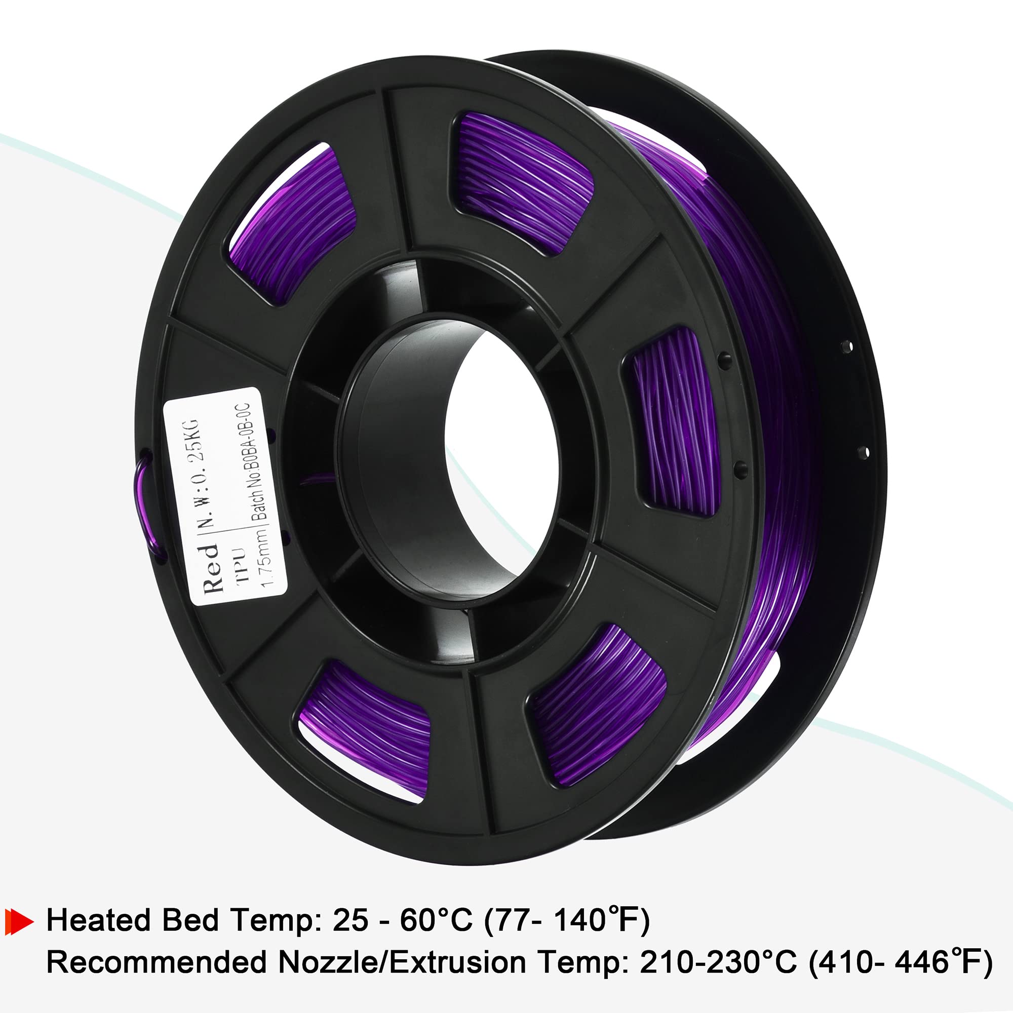 MECCANIXITY Filament TPU violet 1,75 mm 0,25 kg précision dimensionnelle +/- 0,05 mm pour imprimante 3D
