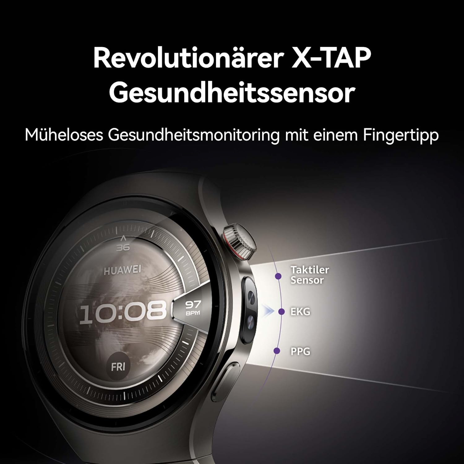 HUAWEI Watch 5 Smartwatch+Sound Joy 2, Health Glance, 5ATM Wasserdicht, GPS, SpO2 an der Fingerspitze, Kompatibel mit Android™ & iOS, Saphirglas, 30 Monate Garantie, 46mm, Silber - Image 2