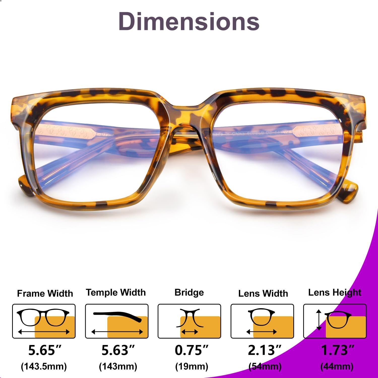 VISOONE Rectangle TR90 Blue Light Blocking Glasses Computer Eyewear with Preppy Look for Women and Men Cougar - Image 7