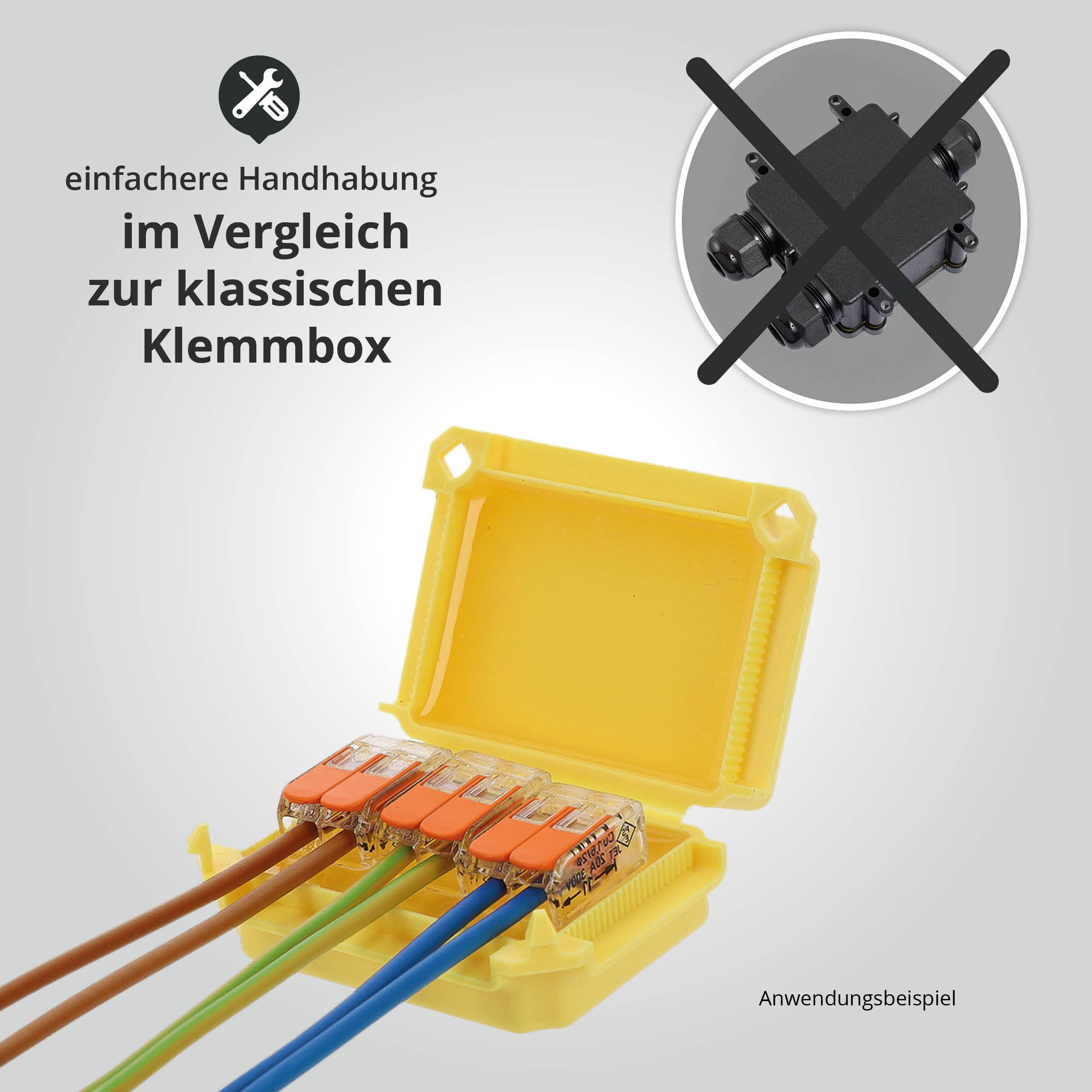 LED Universum - 10 cajas de gel para cables para exteriores con certificado IPX8 para máx. 4 mm², caja de derivación para línea de cable, impermeable, conector para terminales de contacto, color