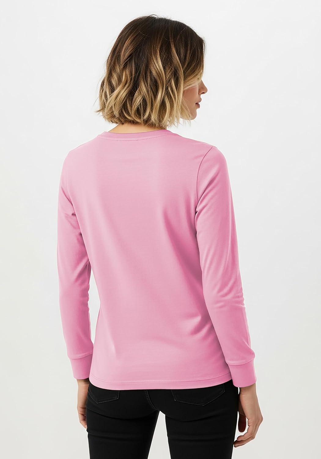 Sexy Basics Women's Cotton Stretch Athletic T-Shirt | Long Sleeve Tops |Multi Packs Colors - Image 3