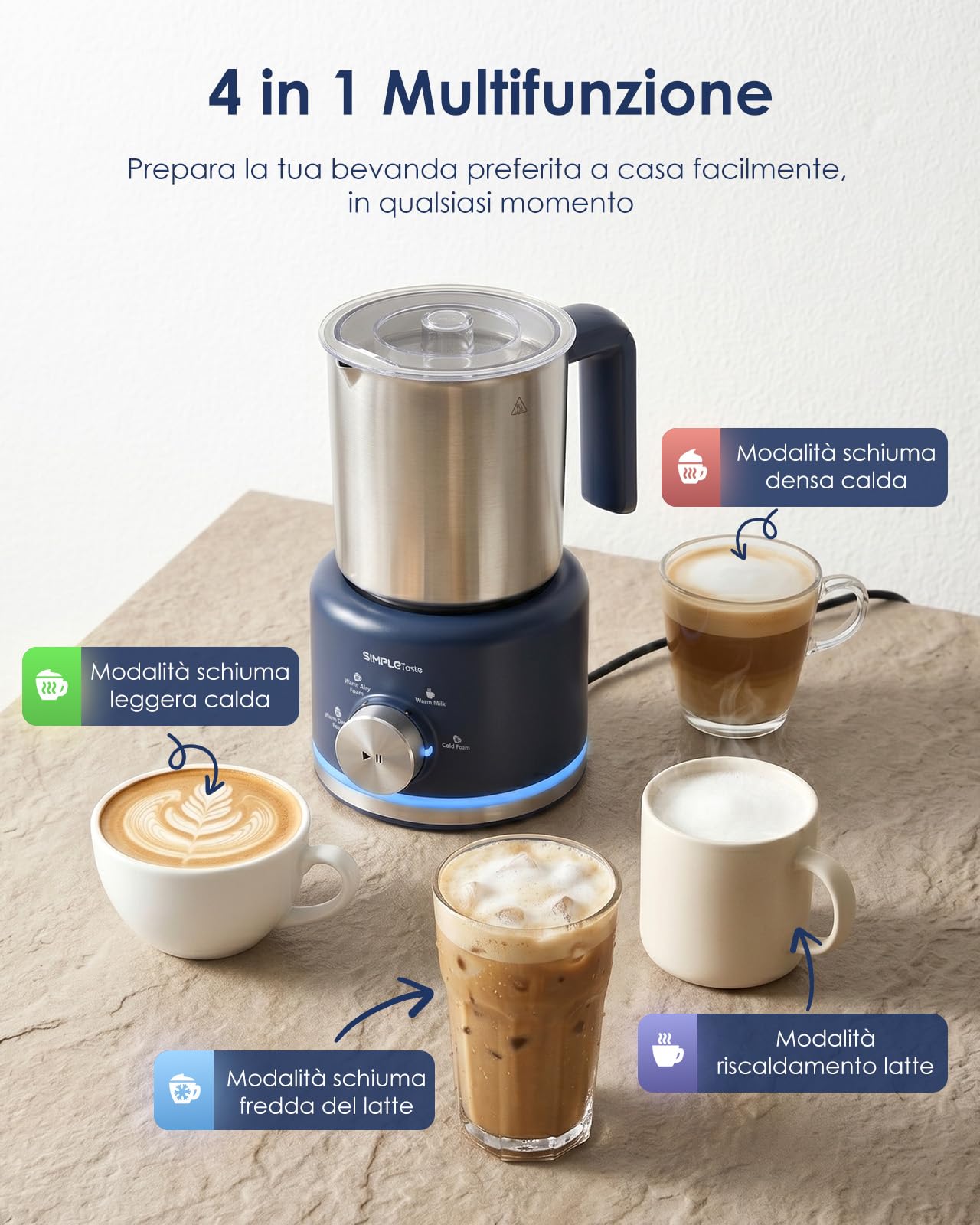 SIMPLETASTE Montalatte con Bricco Rimovibile