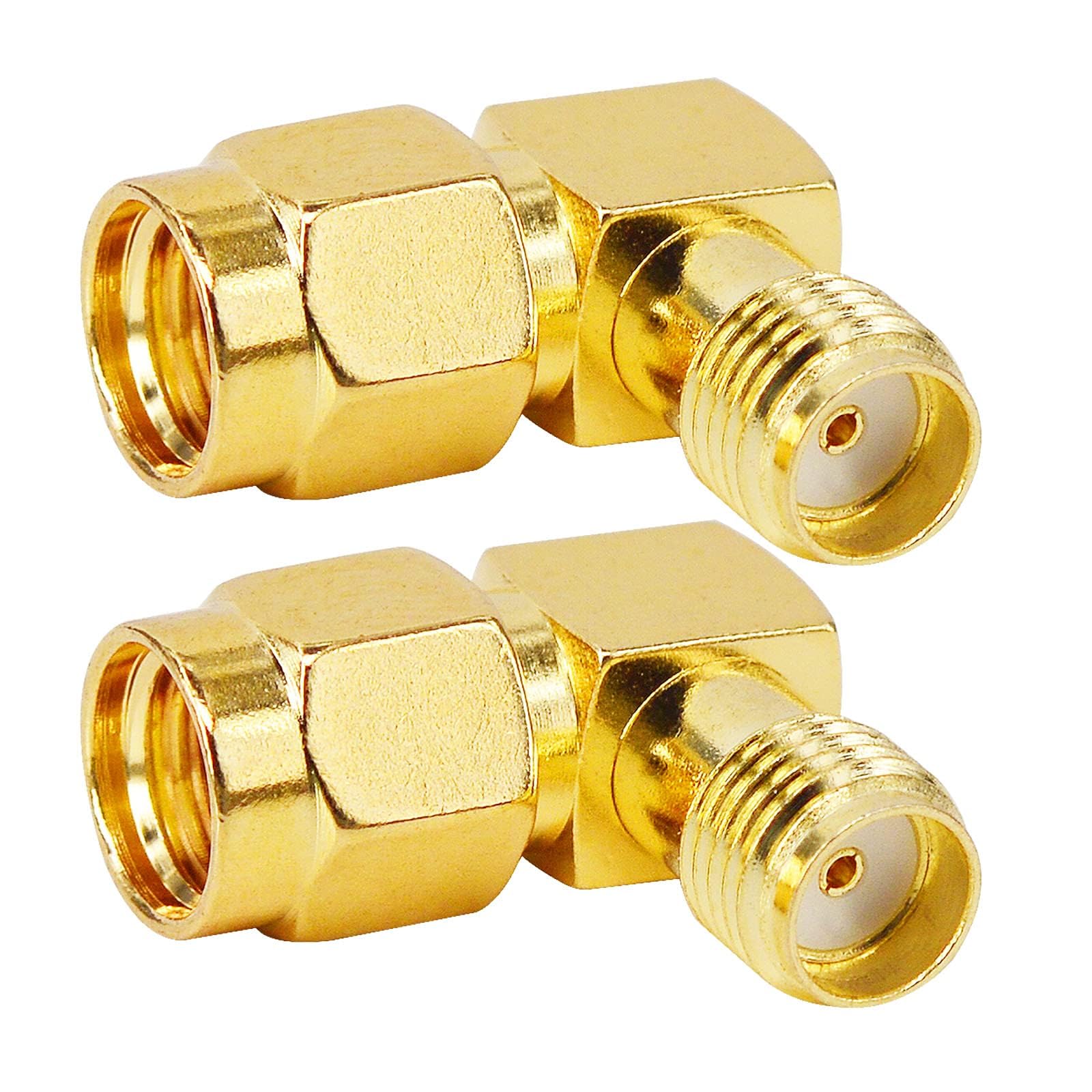 Adattatore RP-SMA Ad Angolo Retto 90 Gradi - Maschio A Femmina Per Antenne WiFi, Droni FPV E Audio