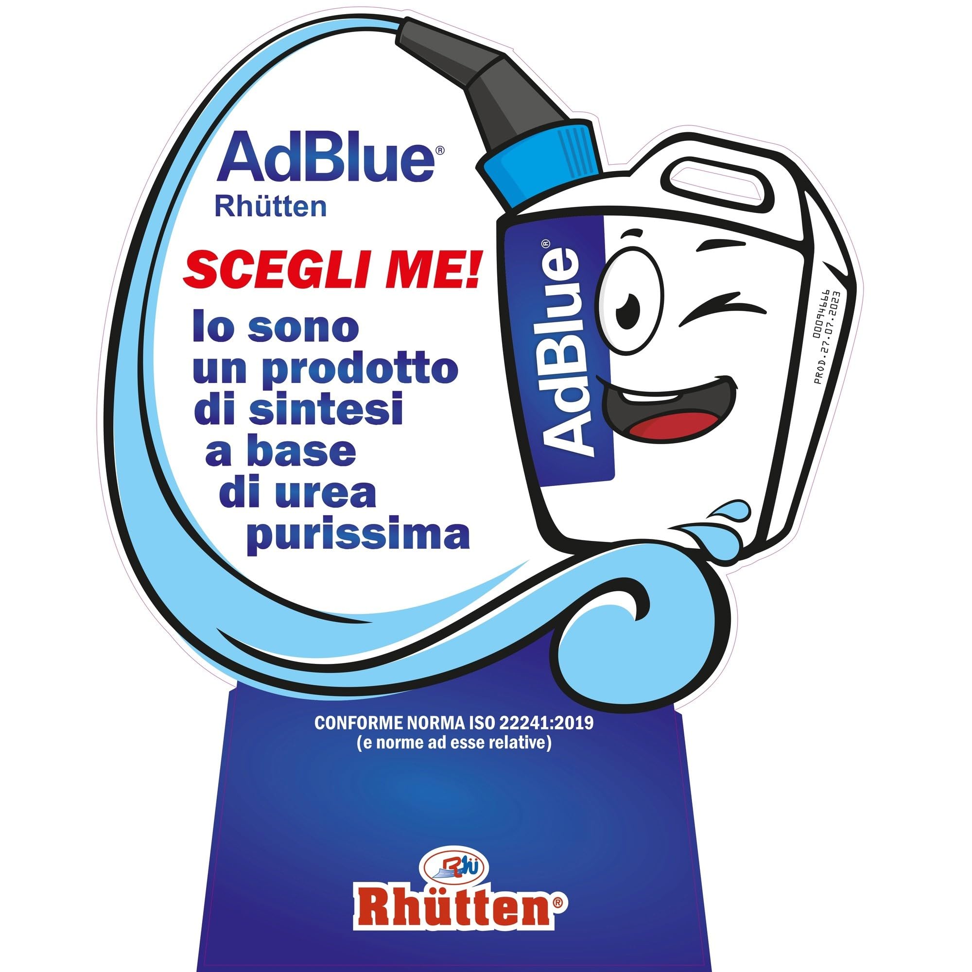 Rhütten, AdBlue Motori Diesel, Basf, Additivo di Sintesi, Urea Purissima, ISO 22241, preserva SCR, Blocca Impurità Catalizzatore, Motori Euro 6, Tappo Versatore, 10L